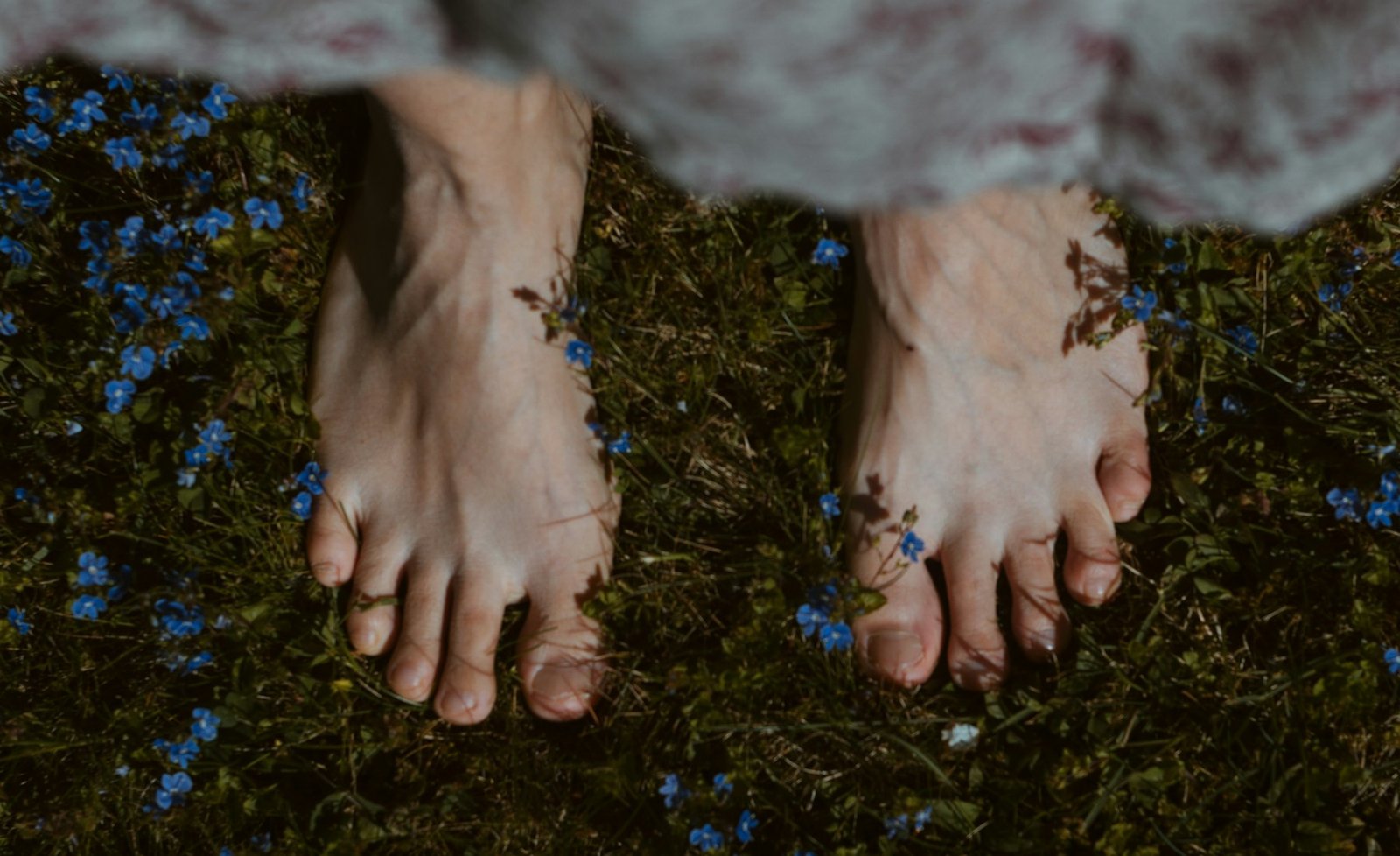 Bare feet on grass